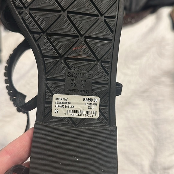 Schutz bejeweled thong leather sandals size EU 41 so 10 US - Picture 3 of 3